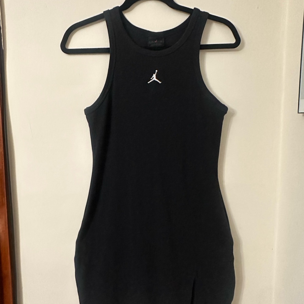 Air Jordan Black Sleeveless Tank Dress with Jumpman Logo